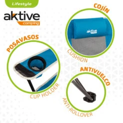 Chaise Longue Pliante De Camping Aktive -Pêche Passion Soldes chaise longue pliante de camping aktive 3