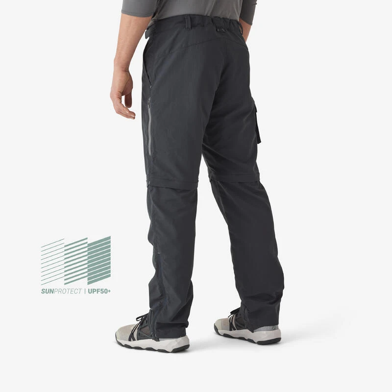 Pantalon De Pêche Convertible UPF50+ Homme - FT 500 ANTI-UV Gris 2 Pantalon De Pêche Convertible UPF50+ Homme - FT 500 ANTI-UV Gris – Image 2