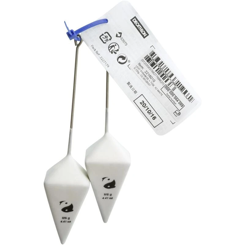 Plomb De Pêche En Surfcasting Pyramide + Tige X2 Blanc 2 Plomb De Pêche En Surfcasting Pyramide + Tige X2 Blanc – Image 2